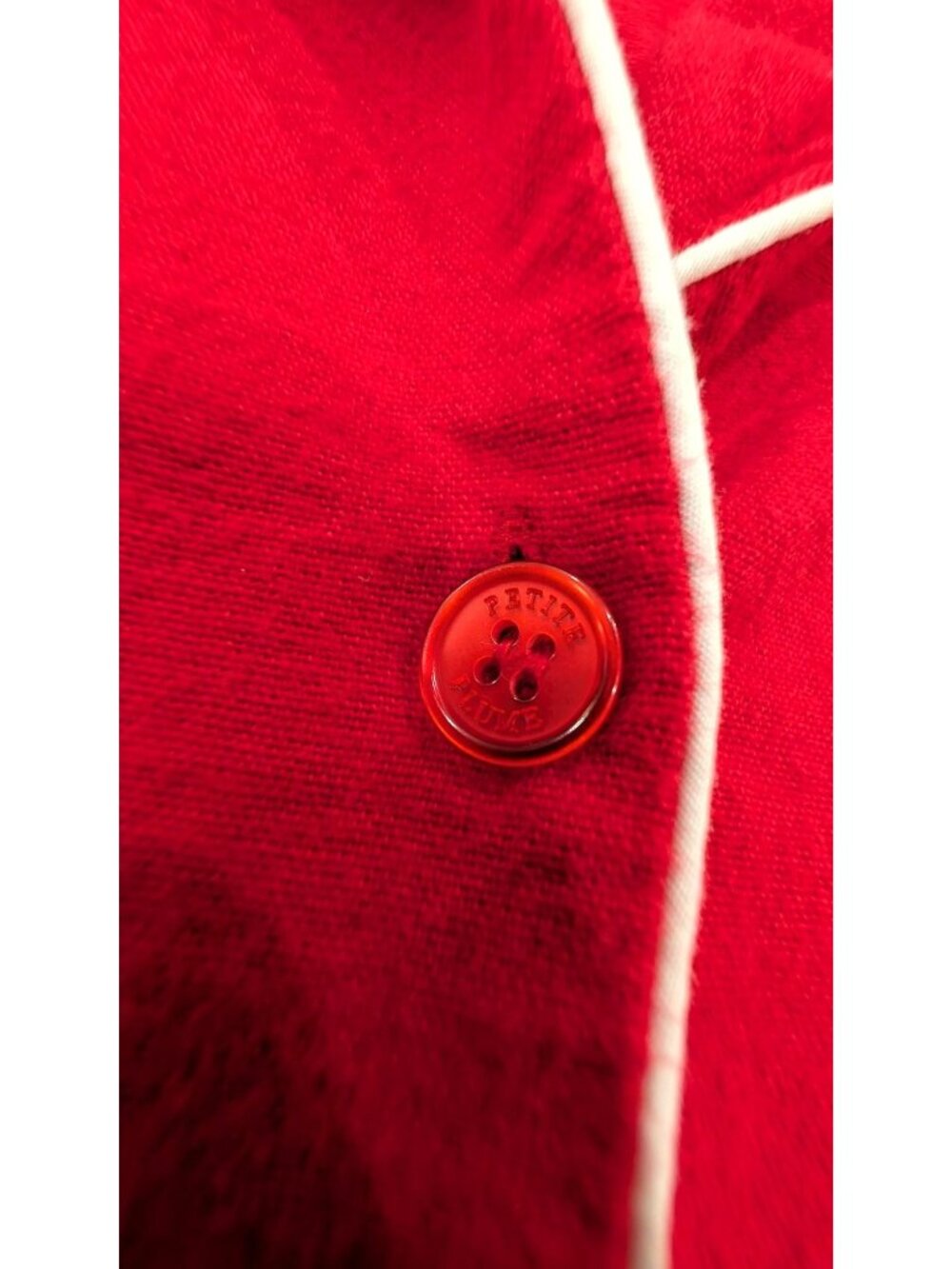 Petite Plume Red Cotton Flannel Pajama Set, Women Size Medium - Picture 4 of 16